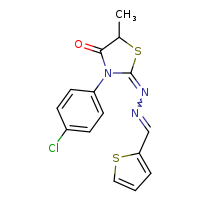 (2Z)-3-(4-chlorophenyl)-5-methyl-2-[(2E)-2-(thiophen-2-ylmethylidene)hydrazin-1-ylidene]-1,3-thiazolidin-4-one