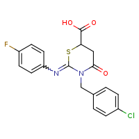 (2Z)-3-[(4-chlorophenyl)methyl]-2-[(4-fluorophenyl)imino]-4-oxo-1,3-thiazinane-6-carboxylic acid