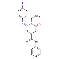 (2Z)-3-ethyl-2-[(4-iodophenyl)imino]-4-oxo-N-phenyl-1,3-thiazinane-6-carboxamide