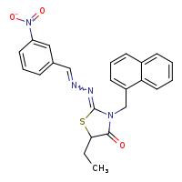 (2Z)-5-ethyl-3-(naphthalen-1-ylmethyl)-2-[(2E)-2-[(3-nitrophenyl)methylidene]hydrazin-1-ylidene]-1,3-thiazolidin-4-one