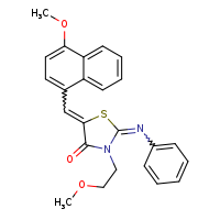 (2Z,5Z)-3-(2-methoxyethyl)-5-[(4-methoxynaphthalen-1-yl)methylidene]-2-(phenylimino)-1,3-thiazolidin-4-one