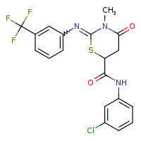 (2Z)-N-(3-chlorophenyl)-3-methyl-4-oxo-2-{[3-(trifluoromethyl)phenyl]imino}-1,3-thiazinane-6-carboxamide
