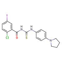 3-(2-chloro-5-iodobenzoyl)-1-[4-(pyrrolidin-1-yl)phenyl]thiourea