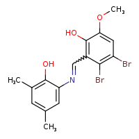 3,4-dibromo-2-[(E)-[(2-hydroxy-3,5-dimethylphenyl)imino]methyl]-6-methoxyphenol