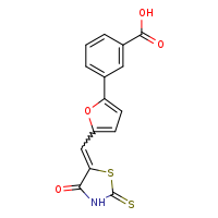 3-(5-{[(5E)-4-oxo-2-sulfanylidene-1,3-thiazolidin-5-ylidene]methyl}furan-2-yl)benzoic acid