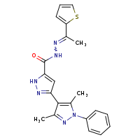 3',5'-dimethyl-1'-phenyl-N'-[(1E)-1-(thiophen-2-yl)ethylidene]-1H-[3,4'-bipyrazole]-5-carbohydrazide