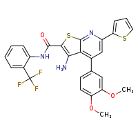 3-amino-4-(3,4-dimethoxyphenyl)-6-(thiophen-2-yl)-N-[2-(trifluoromethyl)phenyl]thieno[2,3-b]pyridine-2-carboxamide