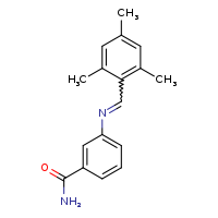 3-[(E)-[(2,4,6-trimethylphenyl)methylidene]amino]benzamide