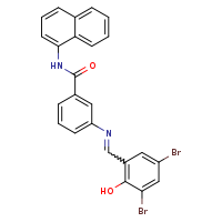 3-[(E)-[(3,5-dibromo-2-hydroxyphenyl)methylidene]amino]-N-(naphthalen-1-yl)benzamide