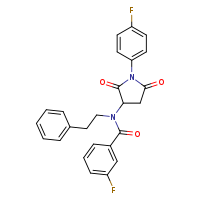 3-fluoro-N-[1-(4-fluorophenyl)-2,5-dioxopyrrolidin-3-yl]-N-(2-phenylethyl)benzamide