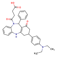4-{14-[4-(diethylamino)phenyl]-12-oxo-10-phenyl-2,9-diazatricyclo[9.4.0.0³,?]pentadeca-1(11),3,5,7-tetraen-9-yl}-4-oxobutanoic acid
