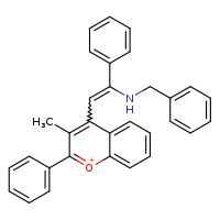 4-[(1E)-2-(benzylamino)-2-phenylethenyl]-3-methyl-2-phenyl-1??-chromen-1-ylium