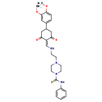 4-[2-({[4-(3,4-dimethoxyphenyl)-2,6-dioxocyclohexylidene]methyl}amino)ethyl]-N-phenylpiperazine-1-carbothioamide