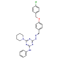 4-[2-({4-[(4-chlorophenyl)methoxy]phenyl}methyl)diazen-1-yl]-N-phenyl-6-(piperidin-1-yl)-1,3,5-triazin-2-amine