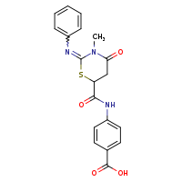 4-[(2Z)-3-methyl-4-oxo-2-(phenylimino)-1,3-thiazinane-6-amido]benzoic acid