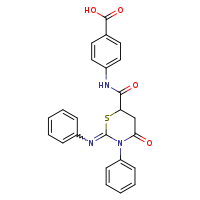 4-[(2Z)-4-oxo-3-phenyl-2-(phenylimino)-1,3-thiazinane-6-amido]benzoic acid