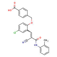 4-{4-chloro-2-[(1E)-2-cyano-2-[(2-methylphenyl)carbamoyl]eth-1-en-1-yl]phenoxymethyl}benzoic acid