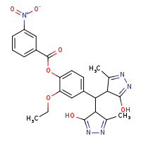 4-[bis(3-hydroxy-5-methyl-4H-pyrazol-4-yl)methyl]-2-ethoxyphenyl 3-nitrobenzoate