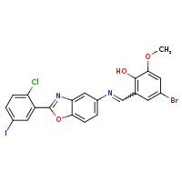 4-bromo-2-[(E)-{[2-(2-chloro-5-iodophenyl)-1,3-benzoxazol-5-yl]imino}methyl]-6-methoxyphenol