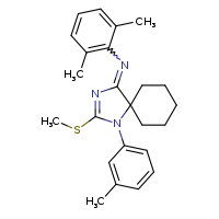 (4E)-N-(2,6-dimethylphenyl)-1-(3-methylphenyl)-2-(methylsulfanyl)-1,3-diazaspiro[4.5]dec-2-en-4-imine