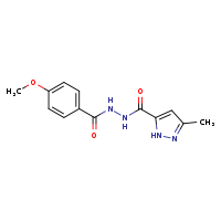 4-methoxy-N'-(5-methyl-2H-pyrazole-3-carbonyl)benzohydrazide