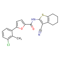 5-(3-chloro-2-methylphenyl)-N-(3-cyano-4,5,6,7-tetrahydro-1-benzothiophen-2-yl)furan-2-carboxamide
