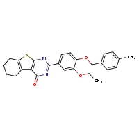 5-{3-ethoxy-4-[(4-methylphenyl)methoxy]phenyl}-8-thia-4,6-diazatricyclo[7.4.0.0²,?]trideca-1(9),2(7),4-trien-3-one