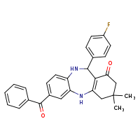 5-benzoyl-10-(4-fluorophenyl)-14,14-dimethyl-2,9-diazatricyclo[9.4.0.0³,?]pentadeca-1(11),3,5,7-tetraen-12-one