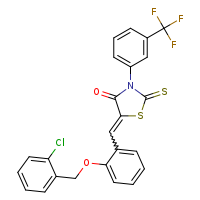 (5E)-5-({2-[(2-chlorophenyl)methoxy]phenyl}methylidene)-2-sulfanylidene-3-[3-(trifluoromethyl)phenyl]-1,3-thiazolidin-4-one