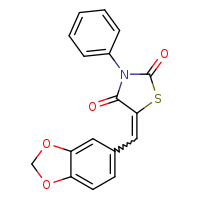 (5E)-5-(2H-1,3-benzodioxol-5-ylmethylidene)-3-phenyl-1,3-thiazolidine-2,4-dione