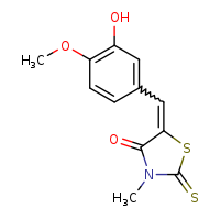 (5E)-5-[(3-hydroxy-4-methoxyphenyl)methylidene]-3-methyl-2-sulfanylidene-1,3-thiazolidin-4-one