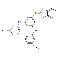 6-(1,3-benzoxazol-2-ylsulfanyl)-N2,N4-bis(3-methylphenyl)-1,3,5-triazine-2,4-diamine