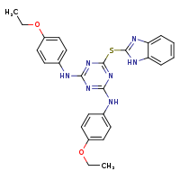 6-(1H-1,3-benzodiazol-2-ylsulfanyl)-N2,N4-bis(4-ethoxyphenyl)-1,3,5-triazine-2,4-diamine