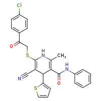 6-{[2-(4-chlorophenyl)-2-oxoethyl]sulfanyl}-5-cyano-2-methyl-N-phenyl-4-(thiophen-2-yl)-1,4-dihydropyridine-3-carboxamide