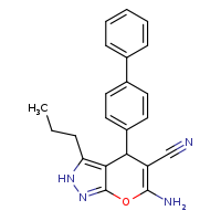 6-amino-4-{[1,1'-biphenyl]-4-yl}-3-propyl-2H,4H-pyrano[2,3-c]pyrazole-5-carbonitrile