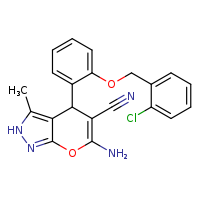 6-amino-4-{2-[(2-chlorophenyl)methoxy]phenyl}-3-methyl-2H,4H-pyrano[2,3-c]pyrazole-5-carbonitrile