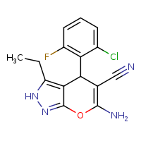 6-amino-4-(2-chloro-6-fluorophenyl)-3-ethyl-2H,4H-pyrano[2,3-c]pyrazole-5-carbonitrile