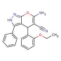 6-amino-4-(2-ethoxyphenyl)-3-phenyl-2H,4H-pyrano[2,3-c]pyrazole-5-carbonitrile