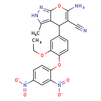 6-amino-4-[4-(2,4-dinitrophenoxy)-3-ethoxyphenyl]-3-methyl-2H,4H-pyrano[2,3-c]pyrazole-5-carbonitrile