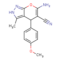 6-amino-4-(4-methoxyphenyl)-3-methyl-2H,4H-pyrano[2,3-c]pyrazole-5-carbonitrile