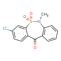 6-chloro-10-methyl-9??-thia-10-azatricyclo[9.4.0.0³,?]pentadeca-1(11),3,5,7,12,14-hexaene-2,9,9-trione