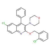 6-chloro-2-[(2-chlorophenyl)methoxy]-3-(morpholin-4-yl)-4-phenylquinoline