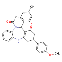 9-acetyl-14-(4-methoxyphenyl)-10-(4-methylphenyl)-2,9-diazatricyclo[9.4.0.0³,?]pentadeca-1(11),3,5,7-tetraen-12-one