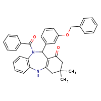 9-benzoyl-10-[3-(benzyloxy)phenyl]-14,14-dimethyl-2,9-diazatricyclo[9.4.0.0³,?]pentadeca-1(11),3(8),4,6-tetraen-12-one