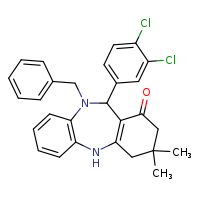 9-benzyl-10-(3,4-dichlorophenyl)-14,14-dimethyl-2,9-diazatricyclo[9.4.0.0³,?]pentadeca-1(11),3(8),4,6-tetraen-12-one