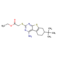 ethyl 2-({3-amino-11-tert-butyl-8-thia-4,6-diazatricyclo[7.4.0.0²,?]trideca-1(9),2,4,6-tetraen-5-yl}sulfanyl)acetate