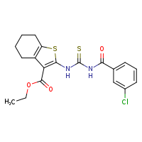 ethyl 2-({[(3-chlorophenyl)formamido]methanethioyl}amino)-4,5,6,7-tetrahydro-1-benzothiophene-3-carboxylate