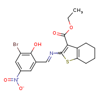 ethyl 2-[(E)-[(3-bromo-2-hydroxy-5-nitrophenyl)methylidene]amino]-4,5,6,7-tetrahydro-1-benzothiophene-3-carboxylate