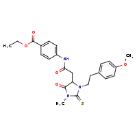 ethyl 4-(2-{3-[2-(4-methoxyphenyl)ethyl]-1-methyl-5-oxo-2-sulfanylideneimidazolidin-4-yl}acetamido)benzoate