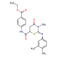 ethyl 4-[(2Z)-2-[(3,4-dimethylphenyl)imino]-3-methyl-4-oxo-1,3-thiazinane-6-amido]benzoate